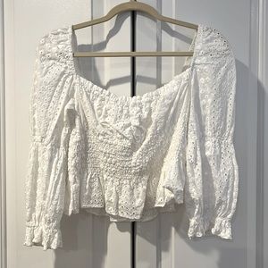 Vici eyelet peplum top